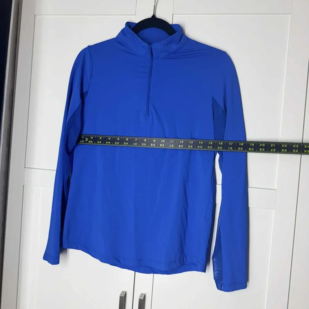 IBKUL Women Light Sweater Active Yoga Mesh long sleeve Blue SMALL - Picture 7 of 8